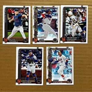 Lot of 5 New York Mets MLB topps baseball cards Rookie and more